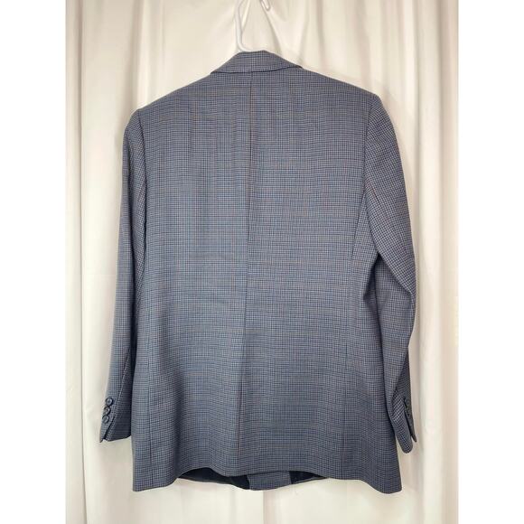 Jos A Bank jacket blazer woman's 8 gray double breasted houndstooth tweed lined - Picture 4 of 14